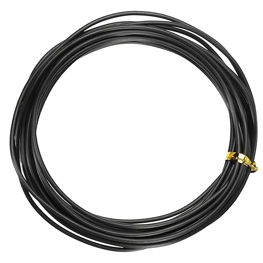 Bonsai Training Wire, 2mm x 16.4 ft Anodized Aluminum Floral Plant Training Wire Bendable Metal Stems Accessories for Gardening Branch Fixing Crafts (Black)