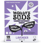 Molly’s Suds Laundry Detergent Sheets | Gentle on Sensitive Skin, Powerful Bio-Based Enzymes, Stain-Fighting | Liquidless & Plastic-Free Packaging | 120 Loads (Lavender)