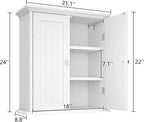 hooChoo Bathroom Wall Cabinet Set of 2, Over The Toilet Space Saver Storage Cabinet, Medicine Cabinet with 2 Door and Adjustable Shelves, Cupboard, White