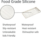 DNC Silicone Bathroom Tray for Counter, 2PC (7.9" +11.8") Vanity Tray for Countertop, Kitchen Sink Soap Tray for Dish Holder Dispenser Toilet Tank Desk Organizer