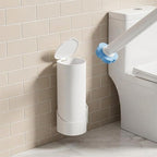 Disposable Toilet Brush with 24 Refills, Toilet Bowl Brush and Holder with Cleaner Refill Pads, Wall-Mounted Toilet Brush,Toilet Wand Brush Starter Kit for Deep Cleaning and Bathroom Maintenance