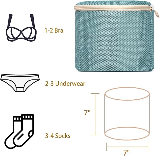 2 Pack Bra Laundry Bags for Washing Machine, Delicate Underwear Wash Bags with Anti-Deformation Structure & Fixed Friction Plates