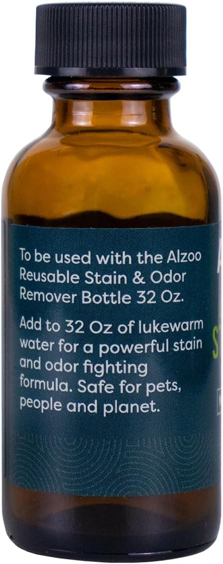 Concentrated Stain & Odor Remover Refill Bottle, 100% Plant-Based Active Ingredients, 1.1 Fl. Oz