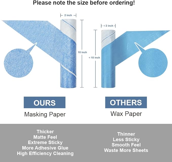 Layers Large Lint Roller Refill, Suitable for Most Large Rollers，mega Rollers, 10 in Wide Roller in The Market - 3 Packs