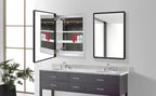 Aluminum Bathroom Medicine Cabinet with Farmhouse Black Framed 16x26 Inches Recess or Surface Mount Mirror Cabinet for Bathroom Toilet Kitchen