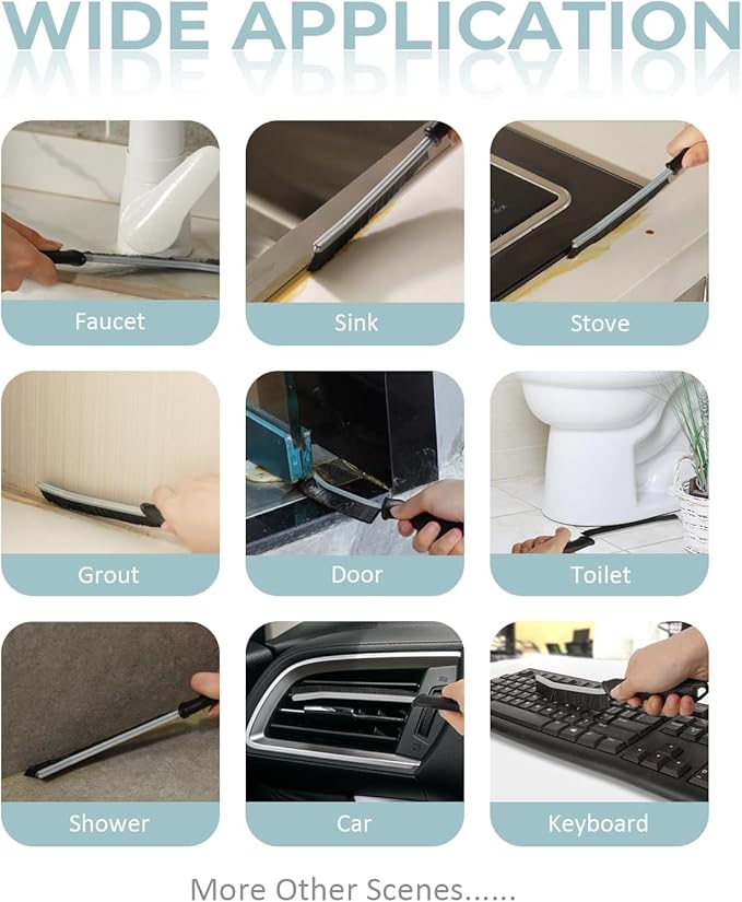 SXhyf Cleaning Brush - Hard Bristle Crevice Cleaning Brush, Multifunctional Gap Scrub Brush, Home Essentials, Bathroom Cleaner Tools for Household Use, Kitchen, Window, Faucet(S1110SE) (6, Multicolor)