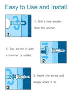 50pcs Plastic Self-Drilling Drywall Anchors, #8 Wall Anchors and Screws Kit, 25Pcs Self-Tapping Anchors & 25Pcs #8 x 1-1/4'' Pan Head Screws, Holds 50LBs, for Hanging and Mounting | by IMSCREWS