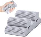 6 Pack Damp Clean Duster Sponge,Dusting Sponge Duster for Housekeeping,Reusable Household Cleaning Sponge for Blinds, Fan Blades,Mirrors,Glass, Baseboards,Window Track Grooves and Car (Grey)