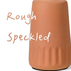 Boho Terracotta and White Ceramic Soap Dispenser, 11 oz Decorative Refillable Hand or Dish Soap Pump for Bathroom or Kitchen, Orange and White