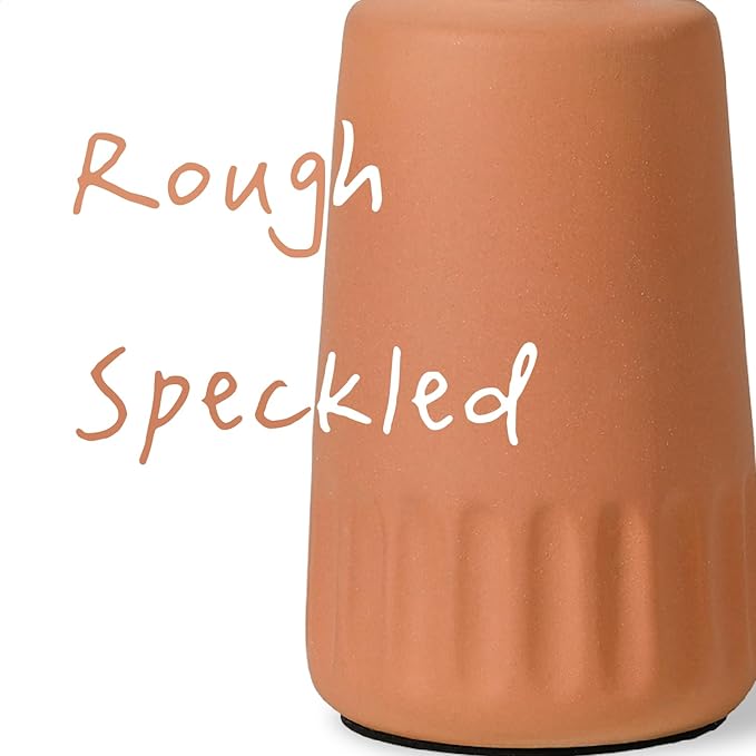 Boho Terracotta and White Ceramic Soap Dispenser, 11 oz Decorative Refillable Hand or Dish Soap Pump for Bathroom or Kitchen, Orange and White