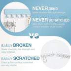 bussdis Necklace Organizer Wall Mount: Wall Necklace Hanger with Hooks for Tangle-Free Storage – Easy Access Wall Mounted Necklace Holder for Jewelry Display, Baby Blue