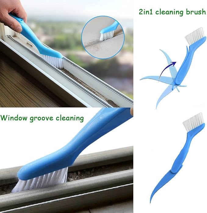 12Pcs Small Cleaning Brush, Crevice Gap Cleaning Brush,Door Window Track Groove Corner Crevice Cleaning Brushes for Cleaning Window Grooves/Bathroom/Toilet Corner/Kitchen/Faucet/Sink/Keyboards