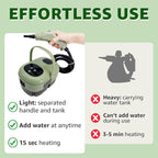 2500W Handheld Steam Cleaner, Pressurized Portable Steamer for Car Detailing, Home Cleaning, Upholstery, Kitchen, Bathroom, 35oz Tank, 6-Level Adjustable Steam Control (Green 2)