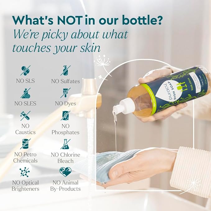 Puracy Natural Dish Soap - Skin-Softening Plant-Based Dishwashing Soap, Non-Toxic Dish Soap, Organic Liquid Dishwashing Detergent Soap (Fresh Citrus, 16 fl oz)