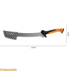 Fiskars Machete Knife, Machete For Cutting Trees, Heavy Duty, 18-Inch Bushcraft Axe Branch Cutter with Rust-Resistant and Low-Friction Blade Coating and Nylon Sheath