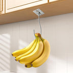 Self-Adhesive Banana Hooks, Foldable Magnetic Hanger Under Cabinet, Sturdy Metal Banana Holder for Kitchen, Space-Saving Design to Keep Bananas Fresh 3 Pieces Silver