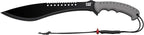 Cat Machete with Shoulder Strap Sheath,19 Inch, Stainless Steel Blade Knife with Ergonomic Comfort Tool Handle, Cut, Chop, Clear Brush, Garden, Outdoors, Camping Black Silver - 240395