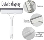 3 in 1 Spray Squeegee, 3 in 1 Window Cleaning Scraper, Window Squeegee with Spray, WindowSqueegee Cleaner Tool with SprayBottle for Glass, Flooring and Tiles, etc (White)