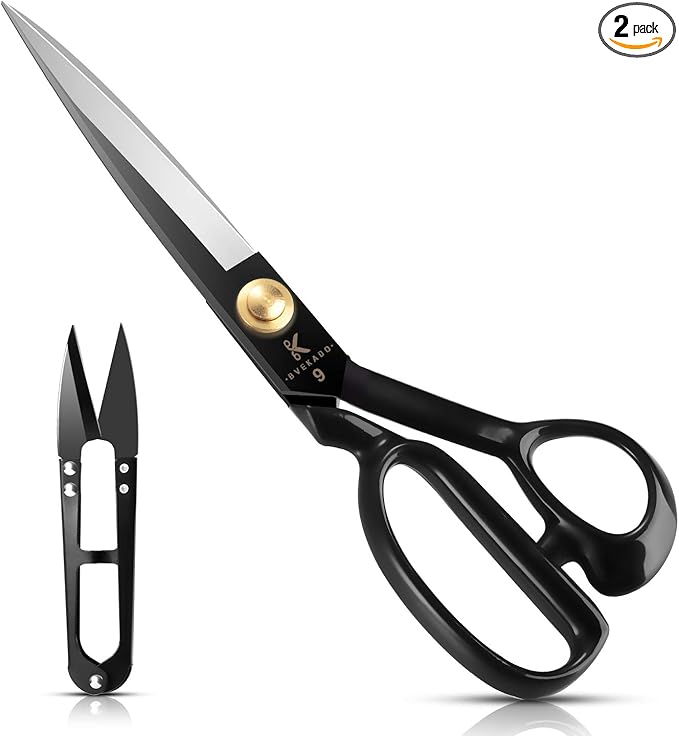 Sewing Scissors, 9 Inch Fabric Dressmaking Scissors Upholstery Office Shears for Tailors Dressmakers, Best for Cutting Fabric Leather Paper Raw Materials Heavy Duty High Carbon Steel(Right-Handed)