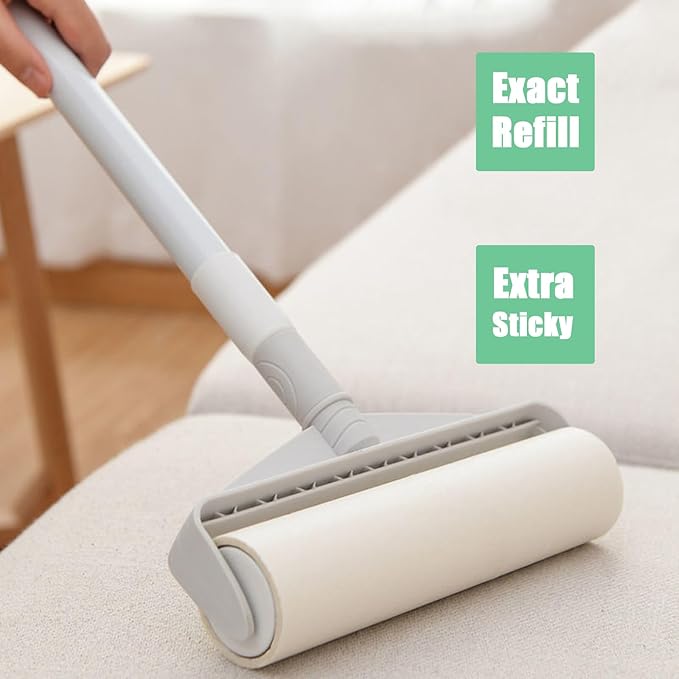 7.5 inch Lint Roller Refills Only, Pet Hair Remover Refills for Clothes Carpet Floor Couch, Extra Sticky Lint Brush Roller Refills, Pack of 5 Rolls, Total 300 Sheets (7.5'' Wide)