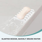 uxcell 2 Pcs Self Draining Silicone Soap Dish, Soap Tray with Drainage for Bathroom Shower Kitchen Sink, 4.2" x 3.1" x 0.8", White