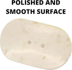 Marble Soap Dish Draining, Soap Dish for Shower, Bathroom, Sink Bath tub Dish, Soap Bar Holder, Soap Case, Holder for Sponges Hand Soap - Solid Oval Polished White