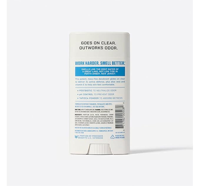 Duke Cannon Aluminum-Free Deodorant for Men - Air Defense, Fresh Water + Citrus, 3 oz – Long-Lasting, Clear Glide, Skin-Soothing Formula (Superior)