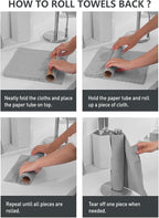 Fantasticlean Microfiber Cleaning Cloth Roll -40 Pack, Tear Away Microfiber Towels, 12" x 12", Reusable, Washable, Scratch Free, Ultra Absorbent Dishcloth for All-Around Cleaning Supplies (White)