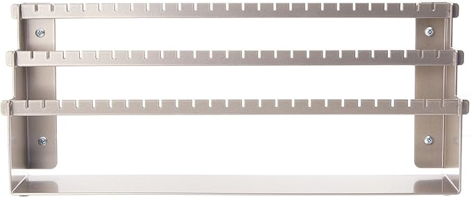 Angelynn's Freestanding or Wall Mounted Earring Holder Organizer for Small and Medium Post Stud Dangle Pierced Earrings, Hanging Closet Jewelry Storage Rack, Daelyn Satin Nickel Silver 6" x14 1/2"