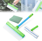 Aquablade Window Cleaning Kit, Aquablade Window Squeegee, Recyclable Silicone Window Squeegee Kit, 3 in 1 Glass Cleaning Tool with Rotatable Rubber Microfiber Scrubber (1 Set)