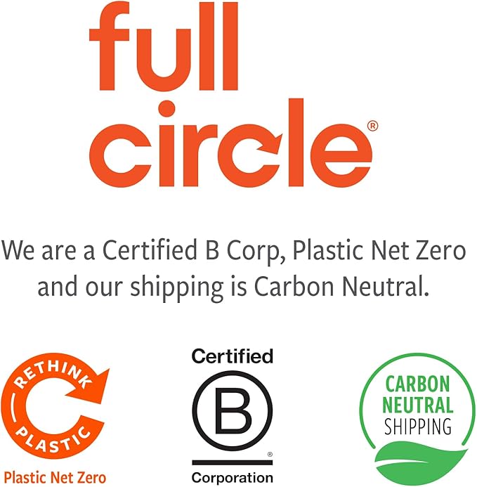 Full Circle Plain Jane, 100% Plant-Based Cellulose Sponges – Pack of 3 – Plastic-Free, Natural Sponge, No Microplastics, Safe for Nonstick Cookware