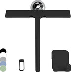 GÜTEWERK Silicone Shower Squeegee for Glass Doors & Mirrors with Stainless Steel Core, Streak-Free & No-Squeak Window Cleaning, 3-in-1 No-Drill Mount (Hook/Suction/Adhesive), Black, 9''