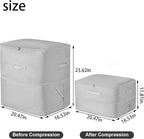 2Pcs Super Space Saving Self Compression Organizer, Quilt Storage Bags, Self Compression Storages Bags, Storage Bags for Quilts, Sweaters, Blankets (grey)