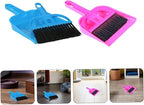Miniature Broom and Dustpan Set 10pcs for Pet Cage Cleaning, Bright Pink and Blue, Suitable for Guinea Pigs, Hamsters, Chinchillas, Hedgehogs, and Reptiles, Small Animal Cage