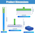 Recyclable Silicone Window Squeegee Kit, Aqua Blade Window Squeegee Kit, 3 in 1 Glass Cleaning Set with Silicone Squeegee & Microfiber Scrubber for Shower, Mirror, Door & Car Cleaning (Green)