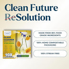 Glass Cleaner Refill Tablets | Plant-Based Streak-Free Window & Mirror Cleaner | Non-Toxic & Eco-Friendly Cleaning Solution | Plastic-Free Packaging | Citrus Cologne - Pack of 2