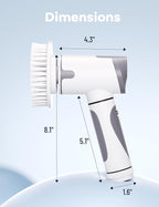 Electric Spin Scrubber,Power Scrubber Dual Speeds Cordless Shower Scrub Brush with Handle,Cleaning Brush with IPX7 Waterproof,8 Brush Heads for Kitchen,Tile,Tub (Short Purple)