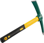 KEILEOHO 15 Inches Pick Mattock Hoe, Forged Weeding Garden Pick Axe with Rubber Handle, Weeding Mattock Hoe for Gardening, Loosening Soil, Camping, Planting Vegetables and Fruits