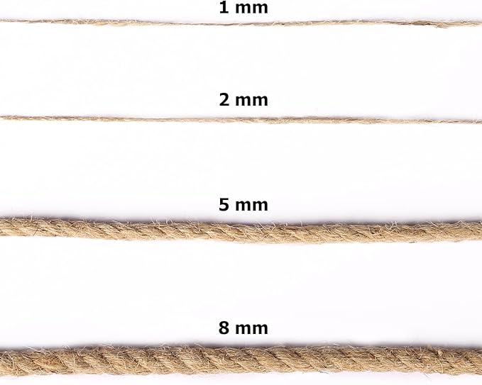 984 Feet Jute Twine String 1mm Natural Thin Twine for Crafts Gardening Garden Plant Gift Wrapping Art Decoration Packing Material Christmas Twine (2 ply)