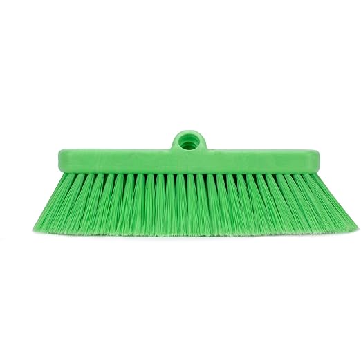 SPARTA 41278EC75 Flo-Thru Plastic Wall Scrub Brush, Equipment Brush With Soft Nylex Bristles For Industrial Kitchens, Hospitals, Commercial Cleaning, 4 Inches, Lime