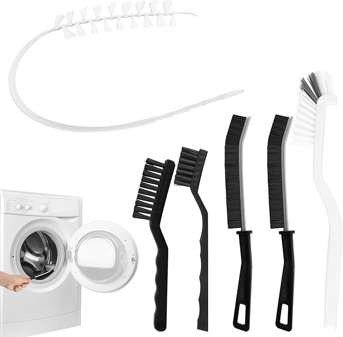 Washing Machine Cleaning Brush Kits, Washer Cleaner Tools Accessories 6pc Drum Laundry Cleaner Brush and Crevice Cleaning Brush for Tight Spaces and Washer Rubber Seal