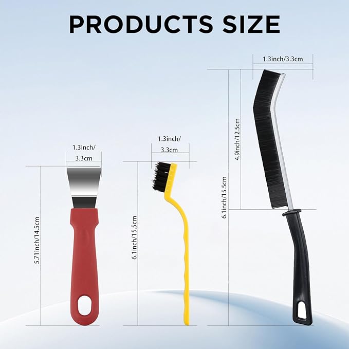 Crevice Cleaning Brush, ByAnciel Pack of 8 Multi-Purpose Brush Tool, Stiff Bristle Crevice Brush for Home Use Bathroom Tile Kitchen Practical and Durable Easy to Clean