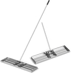 Goplus Lawn Leveling Rake, 36" x 10" Heavy Duty Level Lawn Tool w/ Ergonomic Handle for Soil, Effort-Saving Landscape Rake for Garden, Backyard, Golf Course, Farm, Pasture, Silver