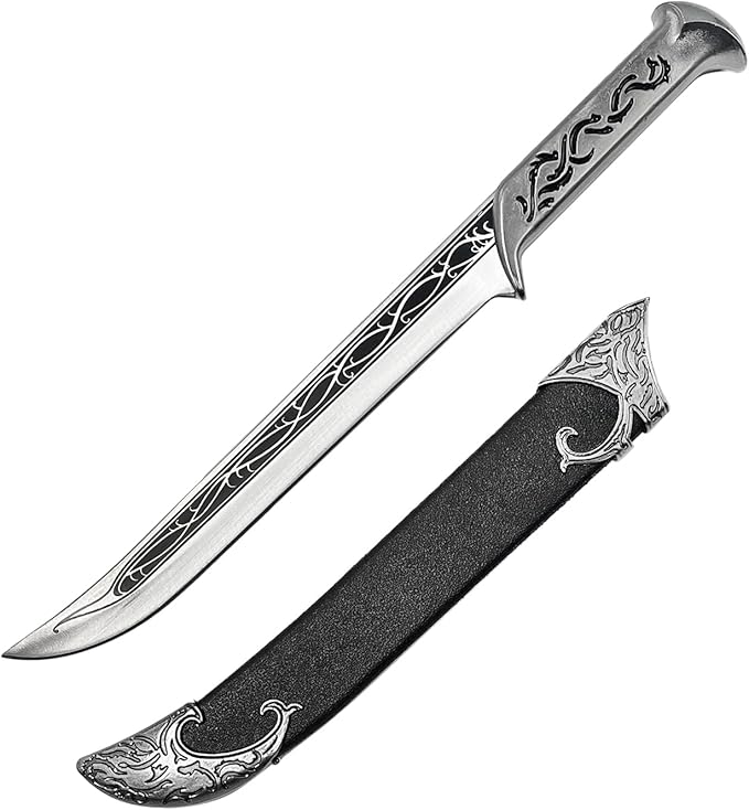 Otakumod 11" Fantasy Medieval Elvish Dagger. For Collection, Gift or Cosplay Renaissance Characters A Fair (Silver)
