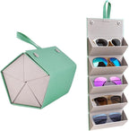 Kenpal Sunglasses Storage Organizer Holder Foldable Travel Case with 5 Slot Compartments for Multiple Glasses