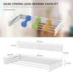 Laundry Drying Rack, Collapsible Wall Mounted Clothes Drying Rack - Foldable,Space Saving, 13.2 Linear Ft, 5 Aluminum Rods, 60 lb Capacity (White, 40" Wide)