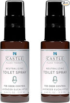 Castle Flush Therapy Neutralizing Toilet Spray | Odor Control: Mist Over the Water Surface, Go, Then Flush | Bathroom Freshening | Neutralizes Odors | Lavender and Eucalyptus | 0.45 oz (2 Pack)