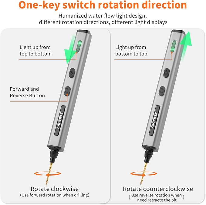 Cordless Mini Drill Pen with 10 Bits, Brushless Motor, 0.2 N·m High Torque, LED Lights, Rechargeable Small Electric Hand Drill Set for Jewelry Making,Keychain,Resin,Plastic,Seashells,Wood DIY