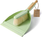 Dust Pan and Brush Set - Small Dustpan and Brush Set, Handheld Broom and Dustpan Set, Brush and Dust Pan Set for Car, Pet Care, Office, 14 x 8.7 inch, Green