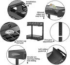 Under Sink Organizer, 2-Tier Pull Out Cabinet Organizer with Adjustable Height, Use in Kitchen Bathroom Cabinet and Countertop Storage, Black, 2-Pack